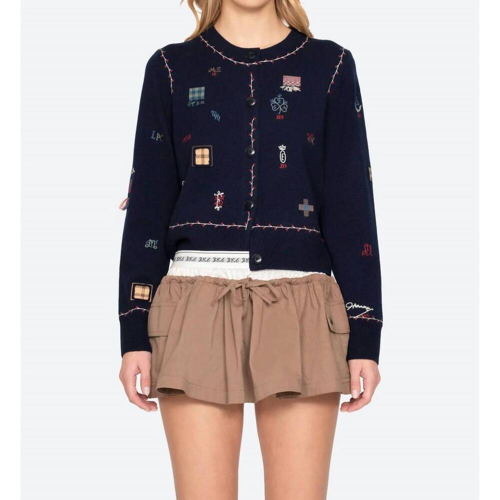 NEW SEA claira knit cardigan in navy